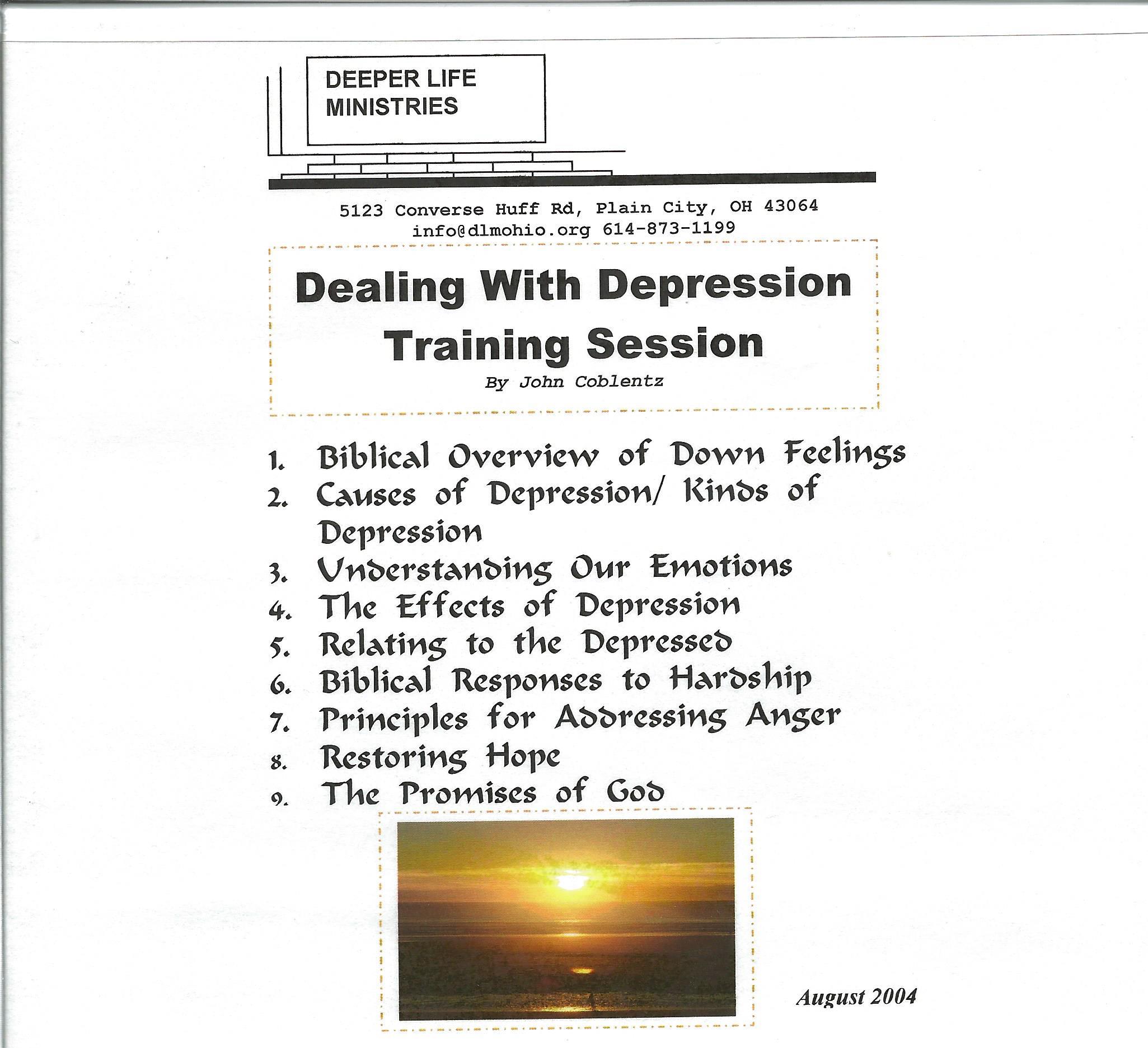 DEALING WITH DEPRESSION TRAINING SESSION 9 CD album - Click Image to Close